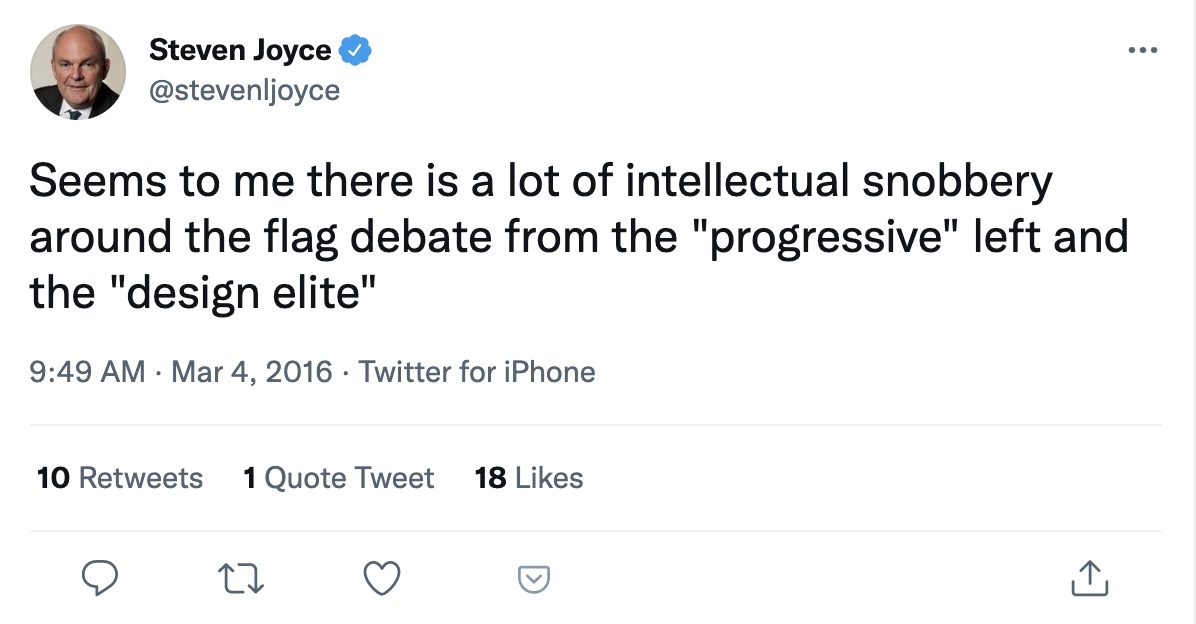 Tweet by Steven Joyce who at the time was Minister of Innovation