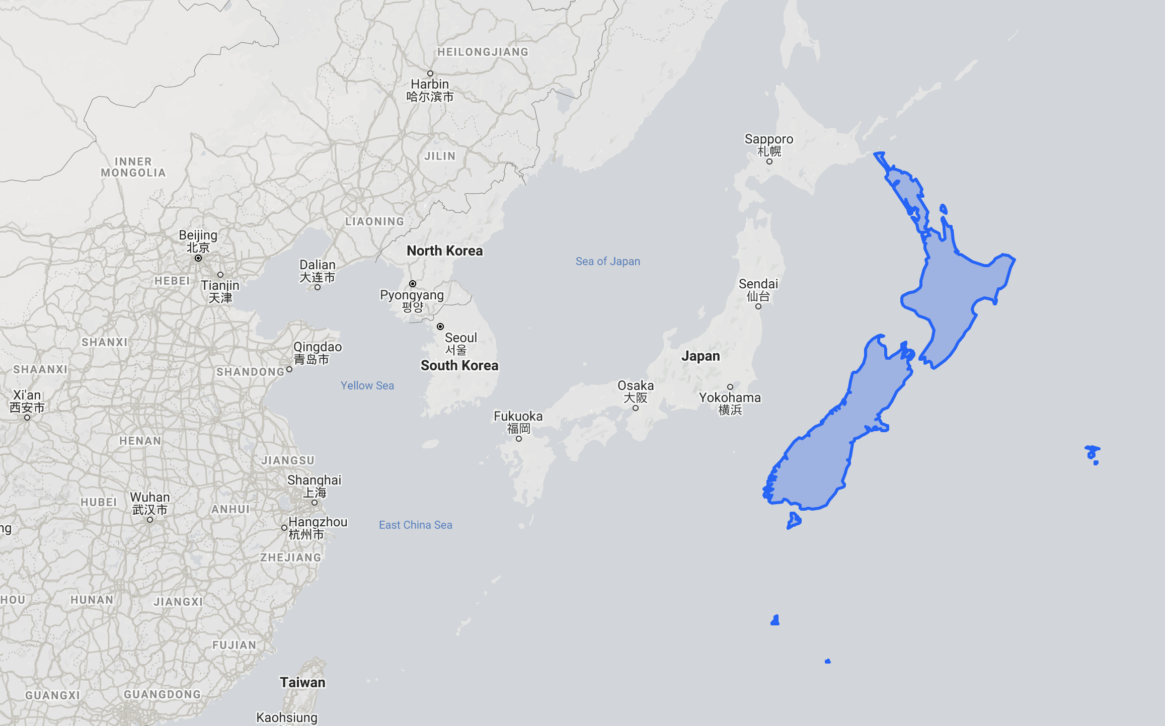 New Zealand vs. Japan & South Korea